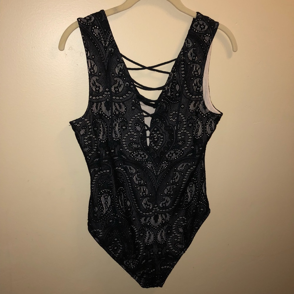 Black lace bodysuit